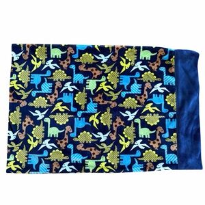 Dinosaur Minky Pillowcase Double-Sided Navy Blue – Standard (NEW)